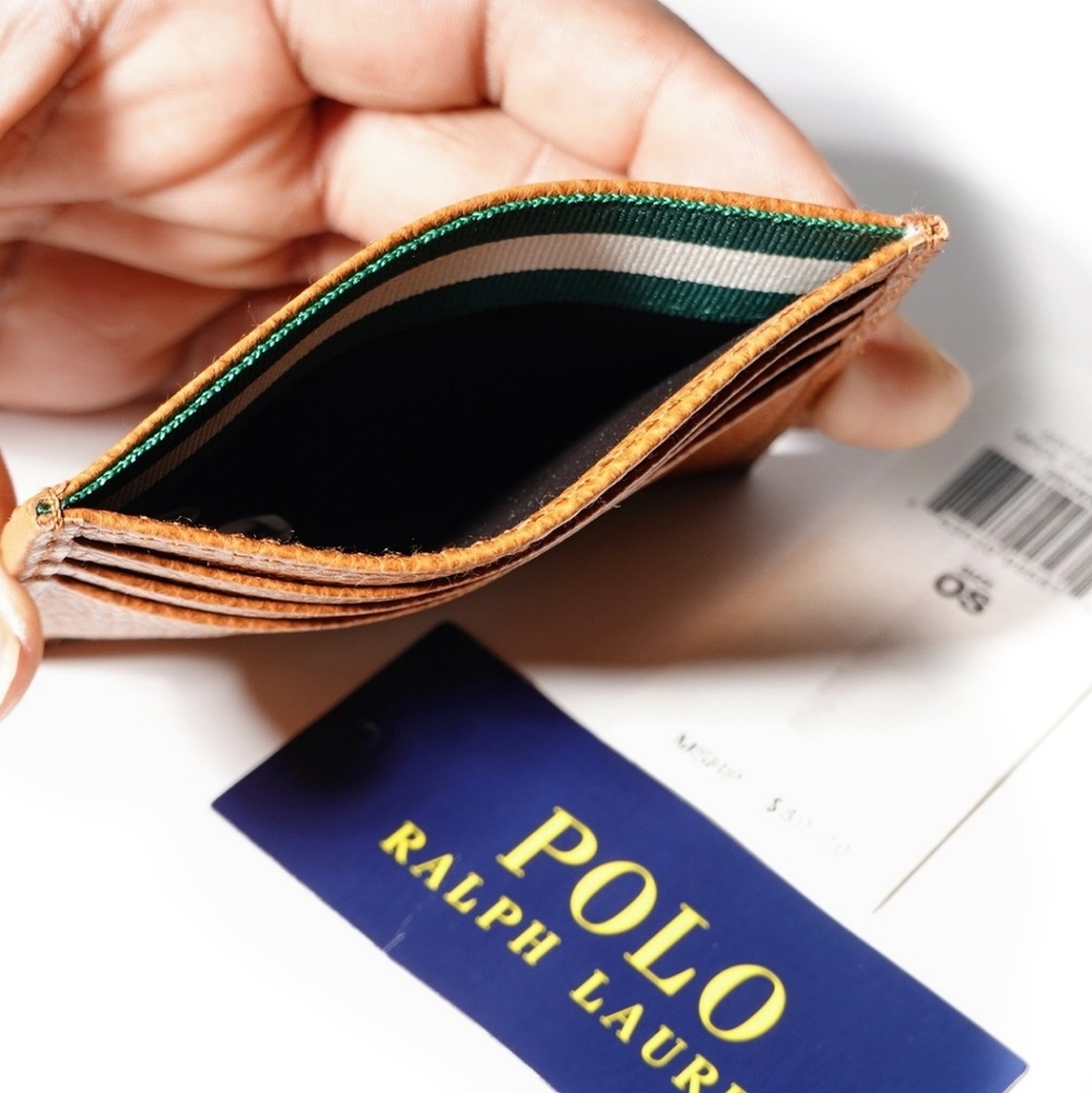 POLO RALPH LAUREN PEBBLED CARD CASE - Picture 2 of 3